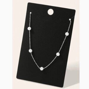 WHITE GOLD DIPPED PEARL NECKLACE